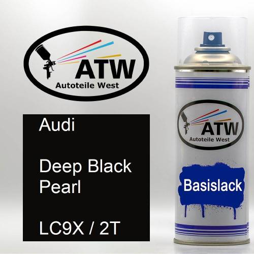 Audi, Deep Black Pearl, LC9X / 2T: 400ml Sprühdose, von ATW Autoteile West.